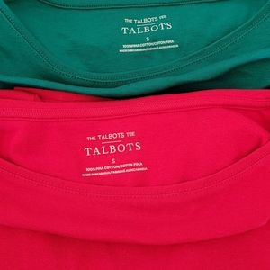 Talbots 3/4 sleeve boat neck tees  2 tees for one price!!